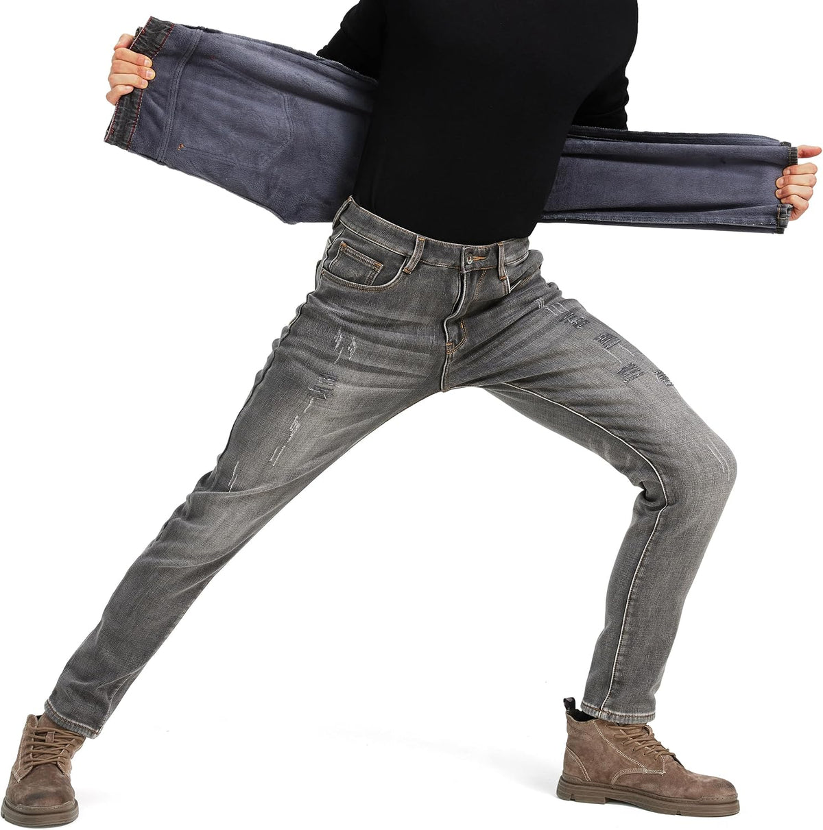 The Worn Winter Denim in Grey