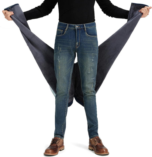 The Worn Winter Denim in Dark Blue