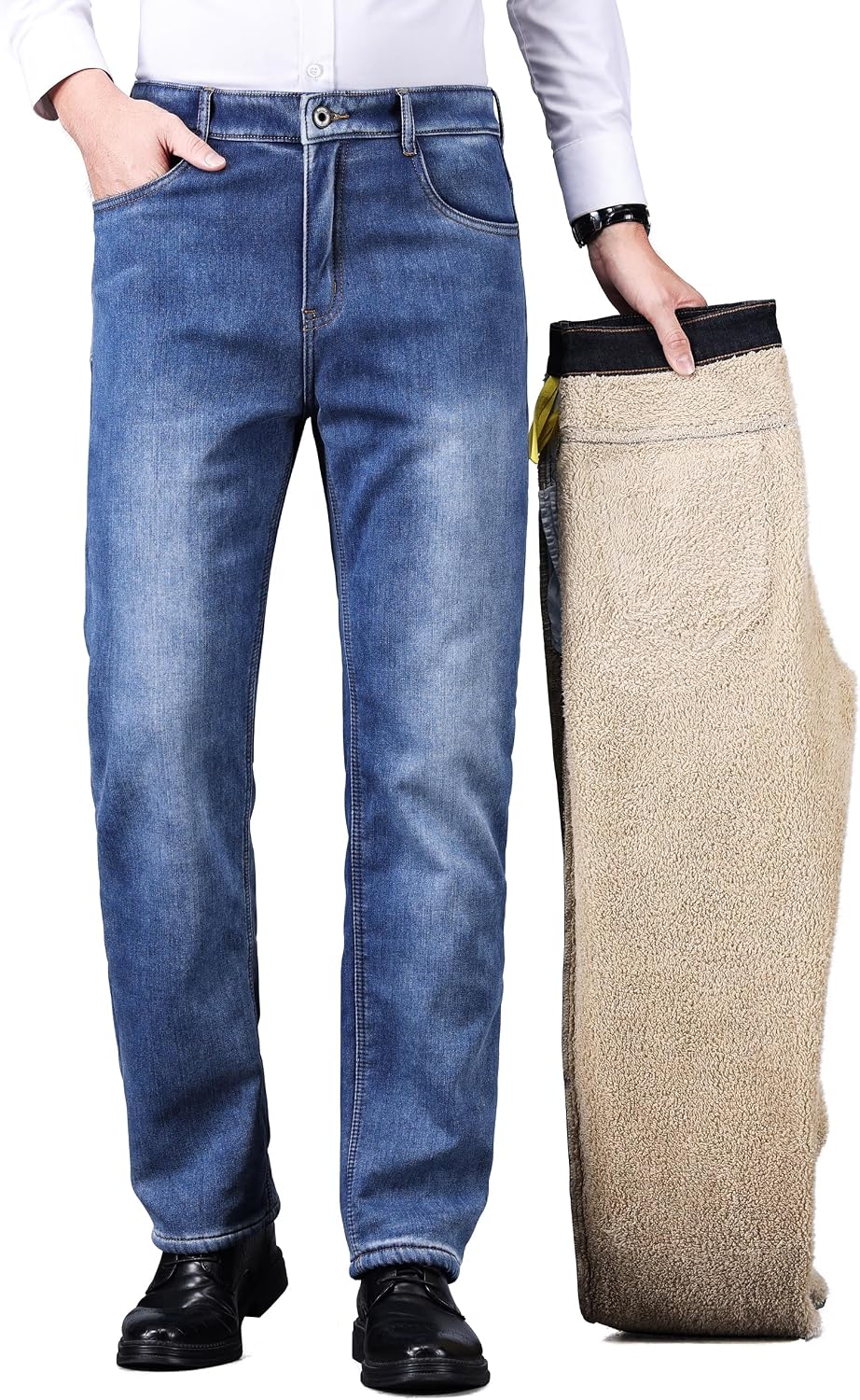 The Fleece Winter Denim — Washed Blue