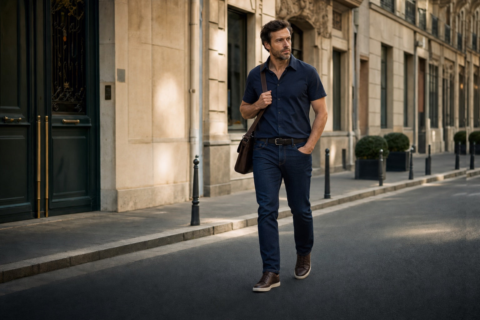 Ziilay trousers for working men — commute in indigo denim